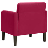 Divano Sedia con Braccioli Rosso Vino 54 cm in Velluto