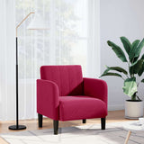 Divano Sedia con Braccioli Rosso Vino 54 cm in Velluto