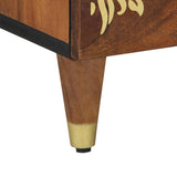 Armadio da Notte con cassetto Marrone miele 50 x 33 x 62 cm
