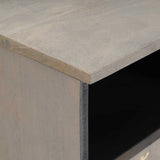 Mobile TV Grigio 70 x 33 x 46 cm Legno di mango massello