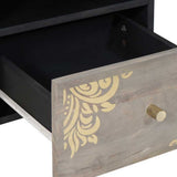 Mobile TV Grigio 70 x 33 x 46 cm Legno di mango massello