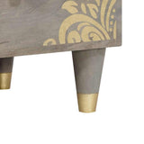 Mobile TV Grigio 70 x 33 x 46 cm Legno di mango massello