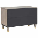 Mobile TV Grigio 70 x 33 x 46 cm Legno di mango massello