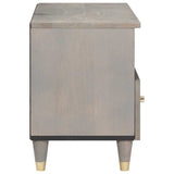 Mobile TV Grigio 70 x 33 x 46 cm Legno di mango massello