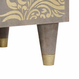 Credenza Grigio e Oro 60 x 33 x 75 cm Legno di mango massello