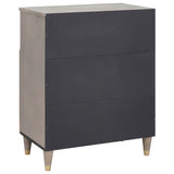 Credenza Grigio e Oro 60 x 33 x 75 cm Legno di mango massello