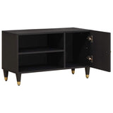 Mobile TV Nero 80 x 33 x 46 cm Legno di mango massello
