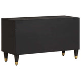 Mobile TV Nero 80 x 33 x 46 cm Legno di mango massello