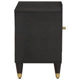 Mobile TV Nero 80 x 33 x 46 cm Legno di mango massello