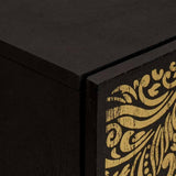 Credenza con porta Nero 40 x 33 x 75 cm Legno di mango massello