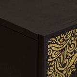 Credenza con porta Nero 60 x 33 x 75 cm Legno di mango massello