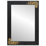 Specchio da bagno con specchio Nero e Argento 70 x 50 x 2,5 cm