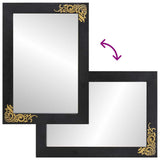 Specchio da bagno con specchio Nero e Argento 70 x 50 x 2,5 cm