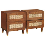 Armadio da Notte con cassetto 2 pcs Marrone 40 x 33,5 x 46 cm