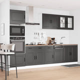 Set Mobili da Cucina 7 pz Kalmar Neri Legno truciolato