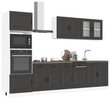 Set Mobili da Cucina 7 pz Kalmar Neri Legno truciolato
