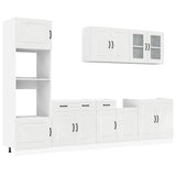 Set Mobili da Cucina 7 pz Kalmar Bianchi Lucido in Truciolato