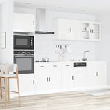 Set Mobili da Cucina 7 pz Kalmar Bianchi Lucido in Truciolato