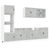 Set Mobili da Cucina 7 pz Kalmar Grigio Cemento in Truciolato