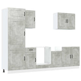 Set Mobili da Cucina 7 pz Kalmar Grigio Cemento in Truciolato