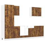 Set Mobili da Cucina 7 pz Lucca Rovere Fumo Legno truciolato