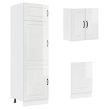 Set Mobili da Cucina 8 pz Kalmar Bianchi Lucido in Truciolato