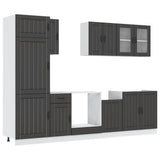 Set Mobili da Cucina 8 pz Kalmar Neri Legno truciolato