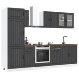 Set Mobili da Cucina 8 pz Kalmar Neri Legno truciolato