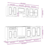 Set Mobili da Cucina 8 pz Kalmar Bianco Legno truciolato