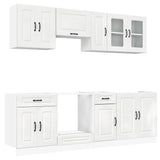 Set Mobili da Cucina 8 pz Kalmar Bianchi Lucido in Truciolato