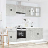 Set Mobili da Cucina 8 pz Porto Grigio Cemento in Truciolato