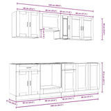 Set Mobili da Cucina 8 pz Porto Grigio Cemento in Truciolato