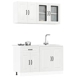 Set Mobili da Cucina 4 pz Kalmar Bianchi Lucido in Truciolato