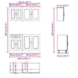 Set Mobili da Cucina 4 pz Kalmar Rovere Sonoma in Truciolato