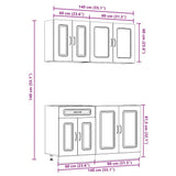 Set Mobili da Cucina 4 pz Kalmar Rovere Sonoma in Truciolato