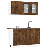 Set Mobili da Cucina 4 pz Kalmar Rovere Fumo Legno truciolato