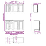 Set Mobili da Cucina 4 pz Porto Bianchi Lucido in Truciolato