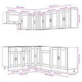 Set Mobili da Cucina 11 pz Porto Bianchi Lucido in Truciolato