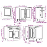 Set Mobili da Cucina 11 pz Kalmar Bianchi Lucido in Truciolato
