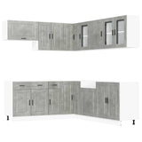 Set Mobili da Cucina 11 pz Porto Grigio Cemento in Truciolato