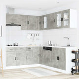 Set Mobili da Cucina 11 pz Porto Grigio Cemento in Truciolato