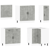 Set Mobili da Cucina 11 pz Porto Grigio Cemento in Truciolato