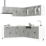 Set Mobili da Cucina 11 pz Porto Grigio Cemento in Truciolato