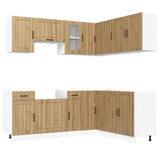 Set Mobili da Cucina 11 pz Kalmar Rovere Artigianale Truciolato