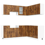 Set Mobili da Cucina 11 pz Porto Rovere Fumo in Truciolato