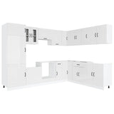 Set Mobili da Cucina 14 pz Kalmar Bianchi Lucido in Truciolato