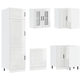 Set Mobili da Cucina 14 pz Kalmar Bianchi Lucido in Truciolato