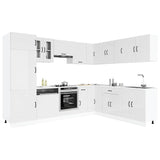 Set Mobili da Cucina 14 pz Kalmar Bianchi Lucido in Truciolato