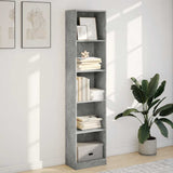 Libreria Grigio Cemento 40x24x176 cm in Legno truciolato