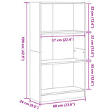 Libreria Rovere Artigianale 60x24x109 cm in Truciolato